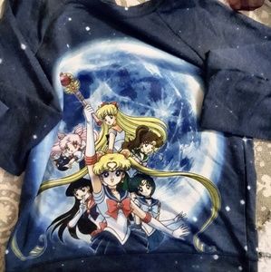 Sailor Moon Planet Scoop Neck Sweatshirt - Size LG